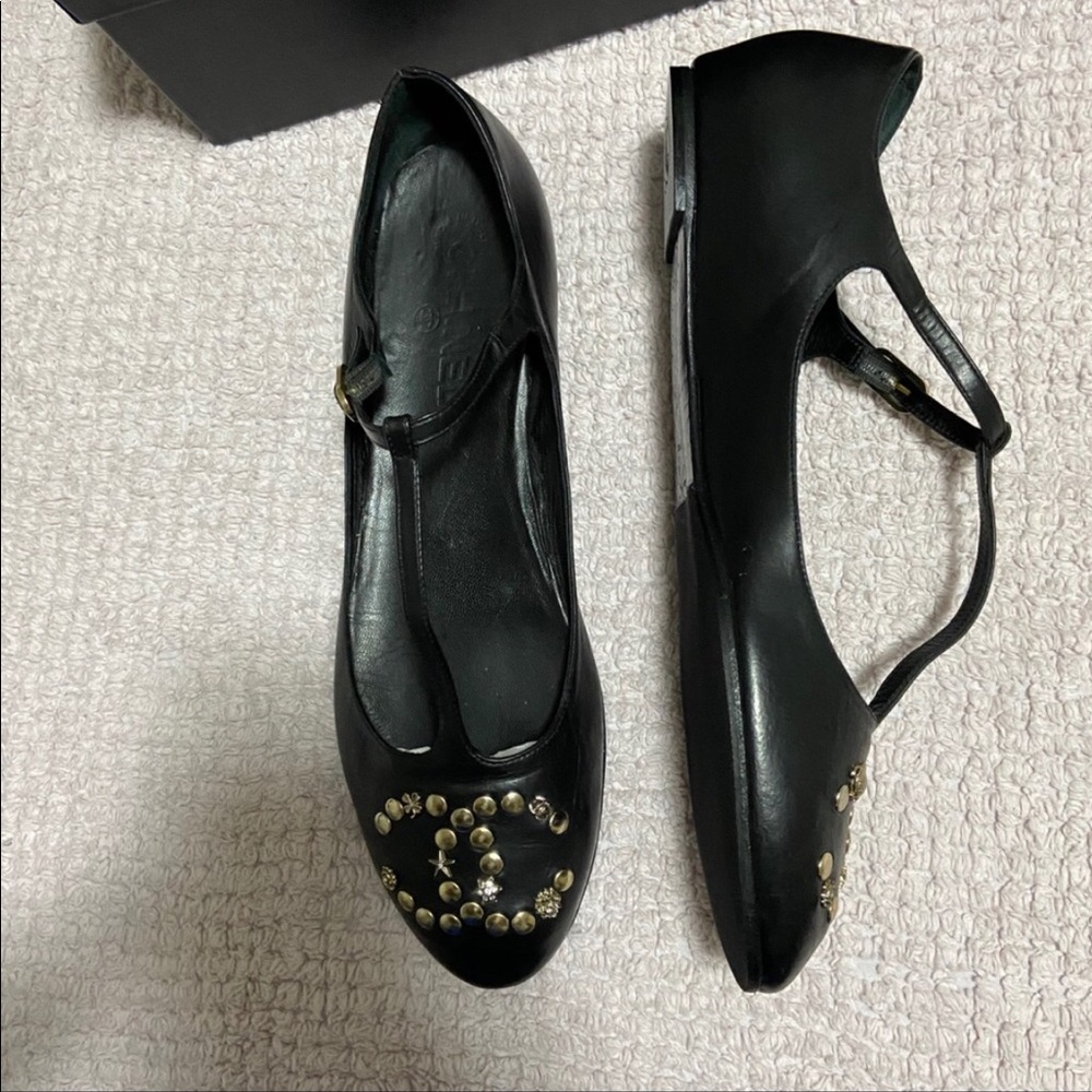Rare Chanel lucky charms Ballerinas / Mary Jane’s in black - Picture 8 of 10
